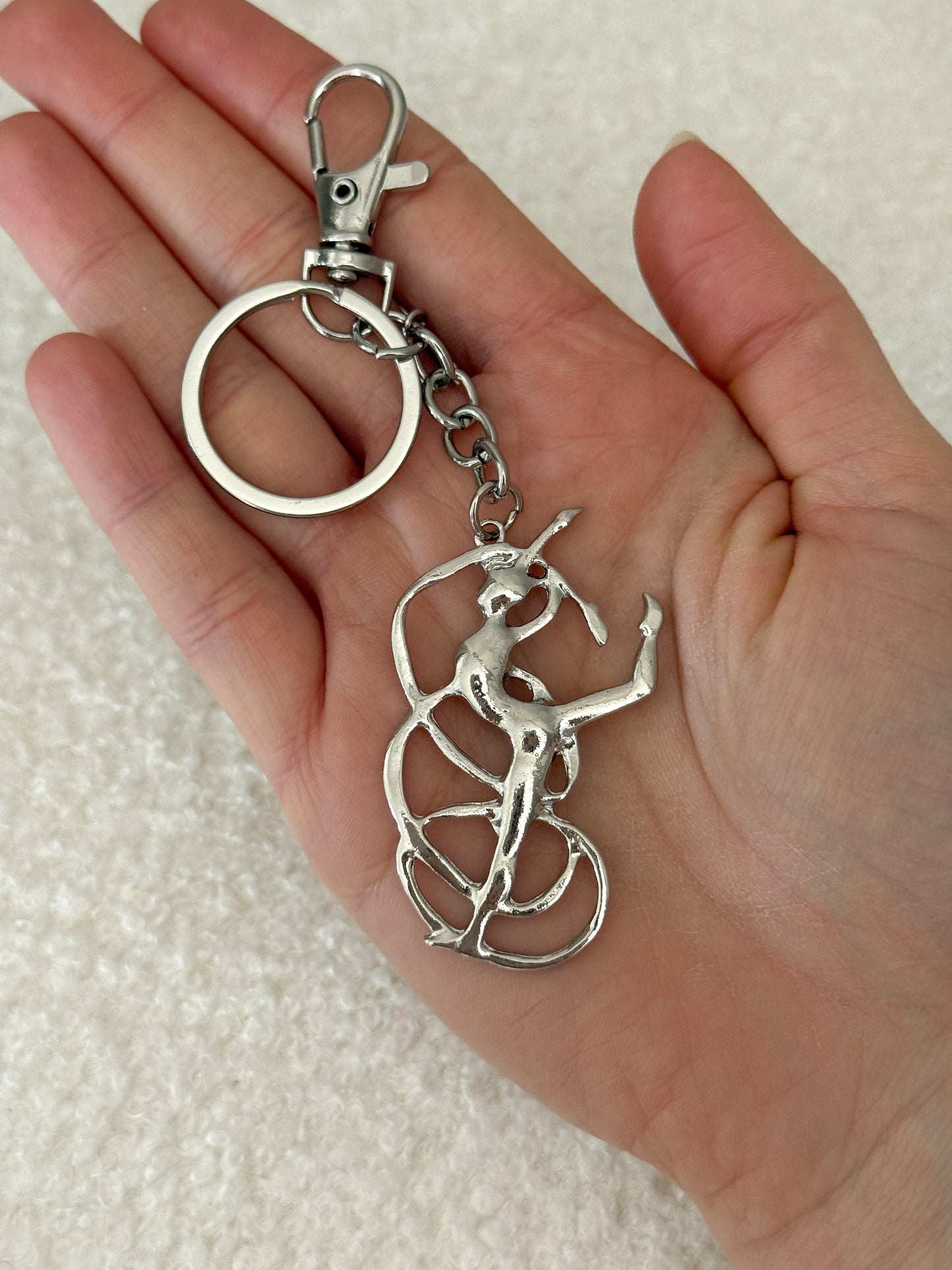 Gymnast with ribbon keyring