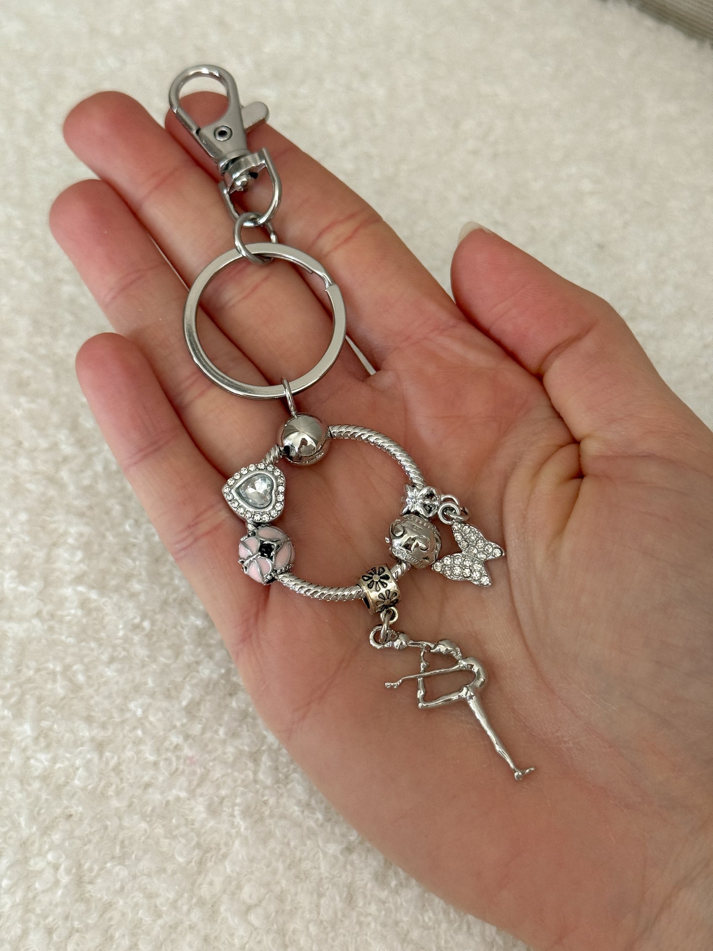 Gymnast charm keyring
