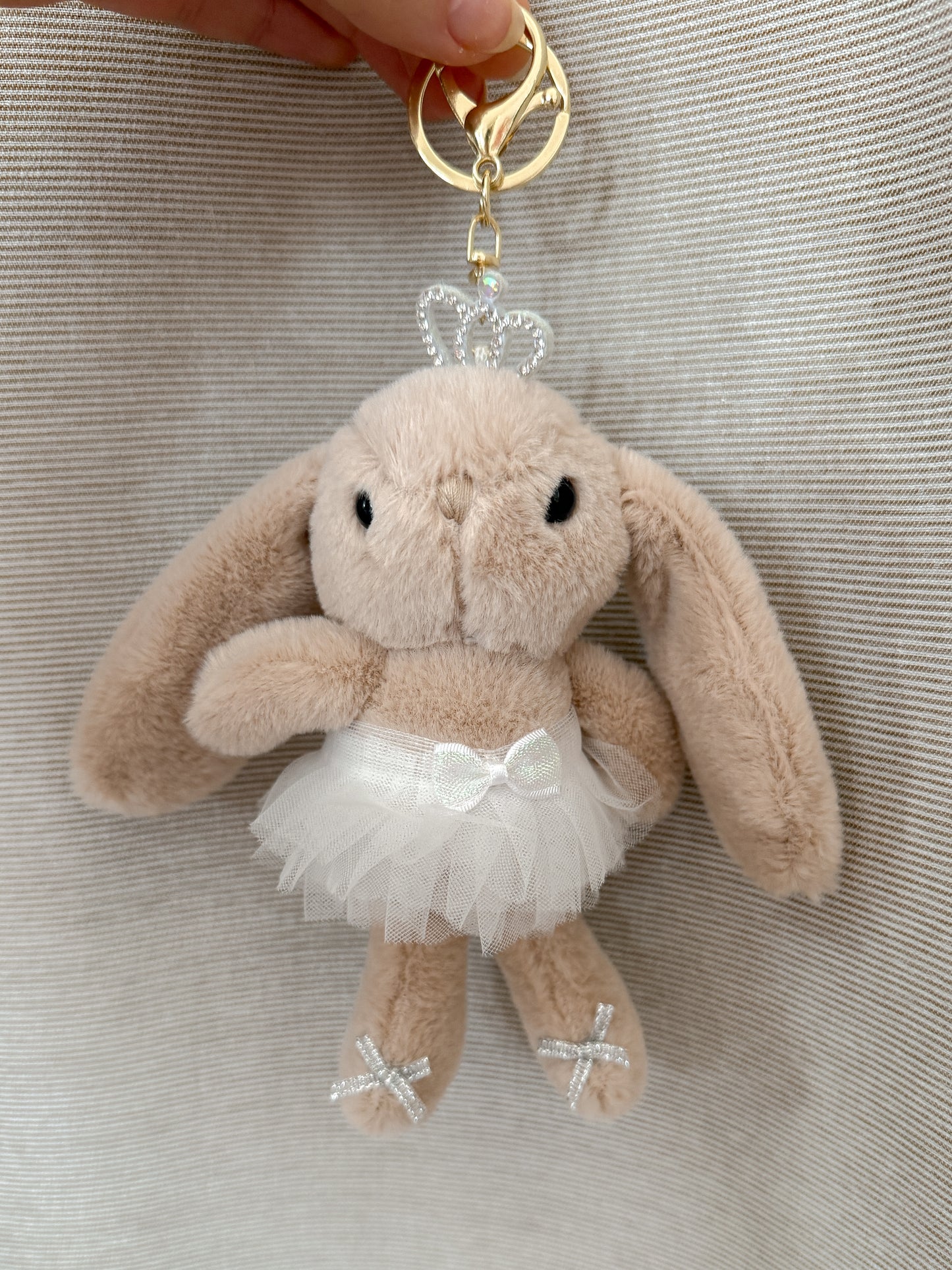 Bunny Katya ballerina keyring beige