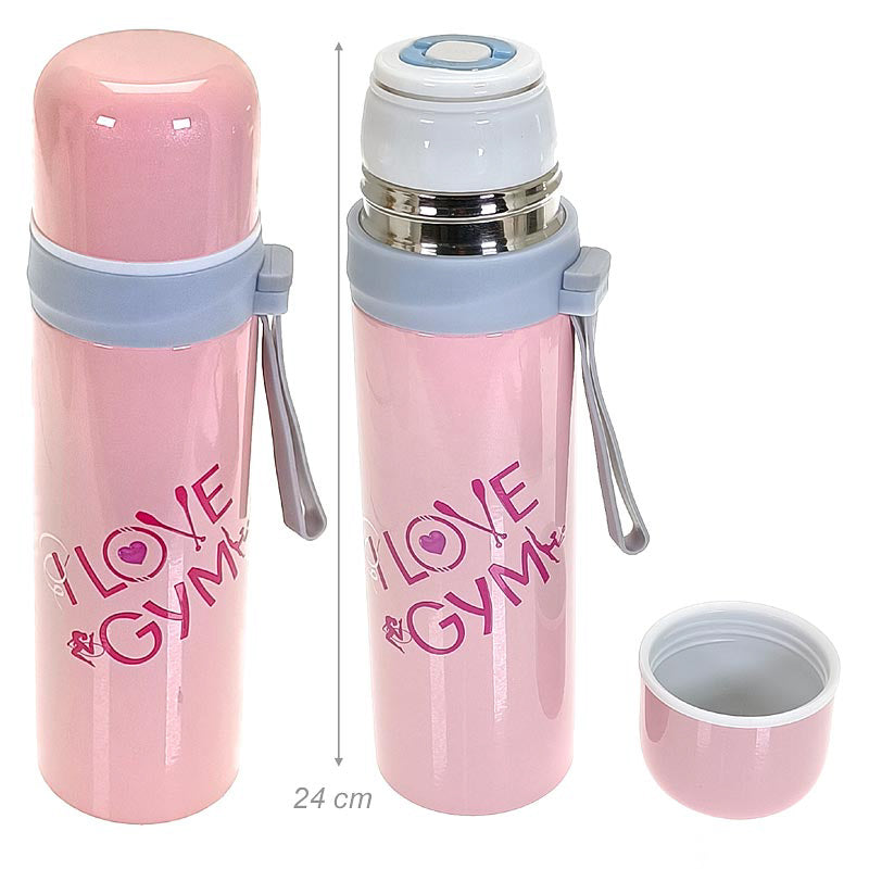 Thermos I love gym pink