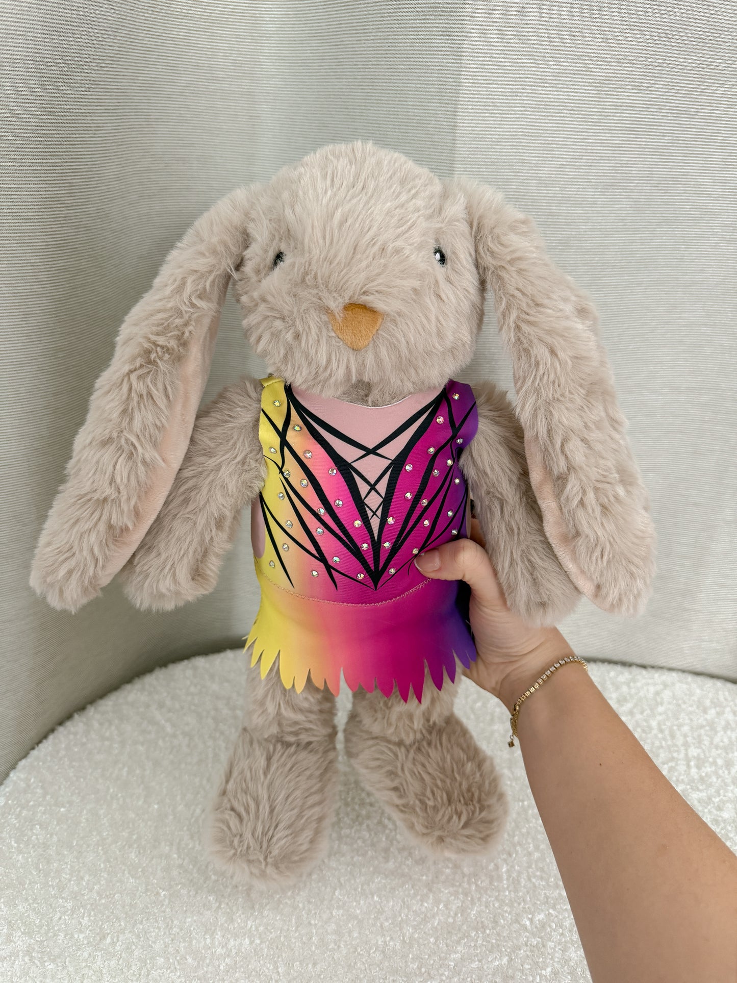 Rabbit Katya beige in colorful outfit
