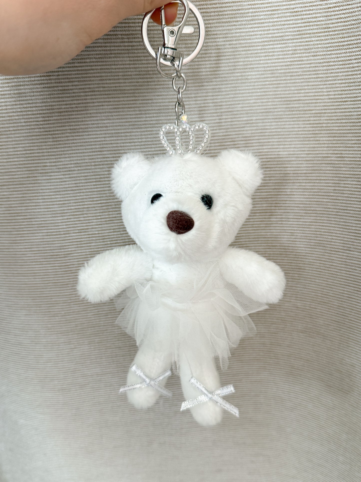 Llavero osita bailarina Katya blanco