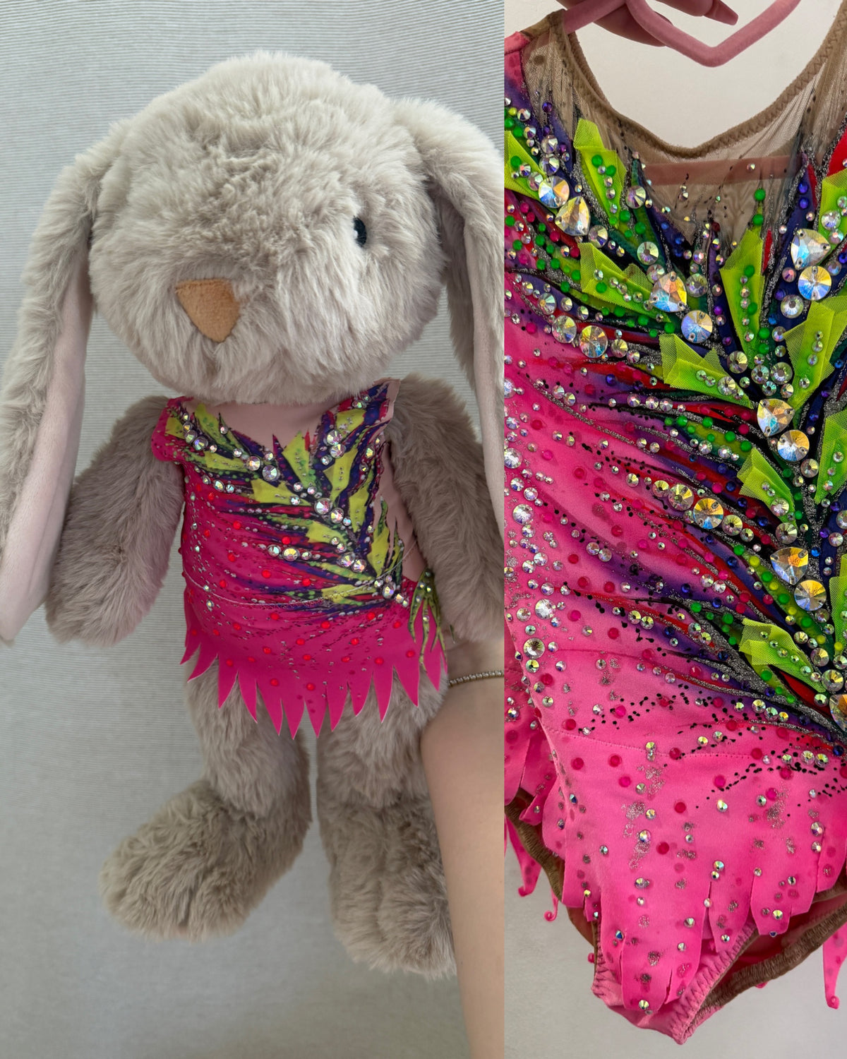 Personalized mascot in a gymnastics outfit