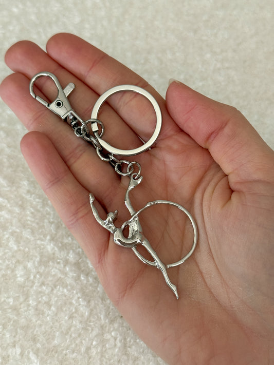 Gymnast with hoop keyring
