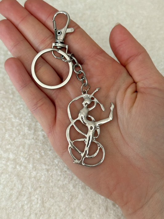Gymnast with ribbon keyring