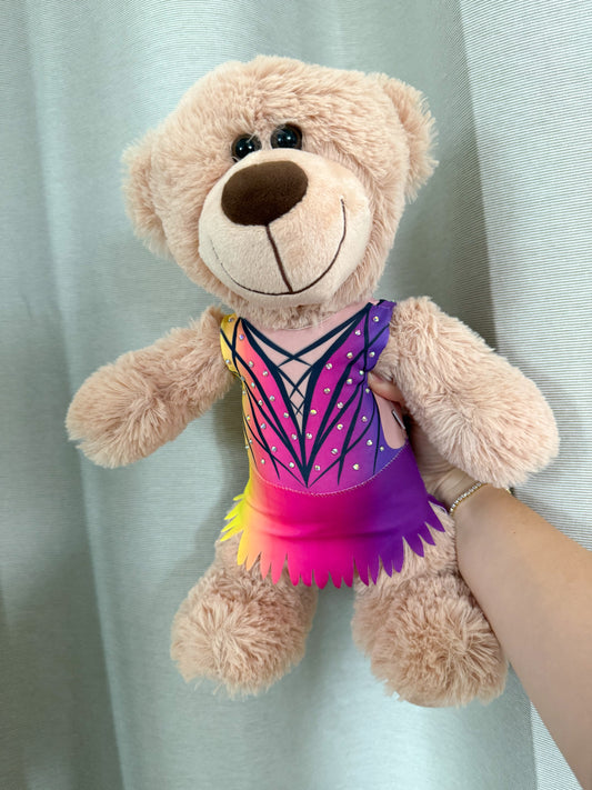 Oso Katya marrón con traje de colores